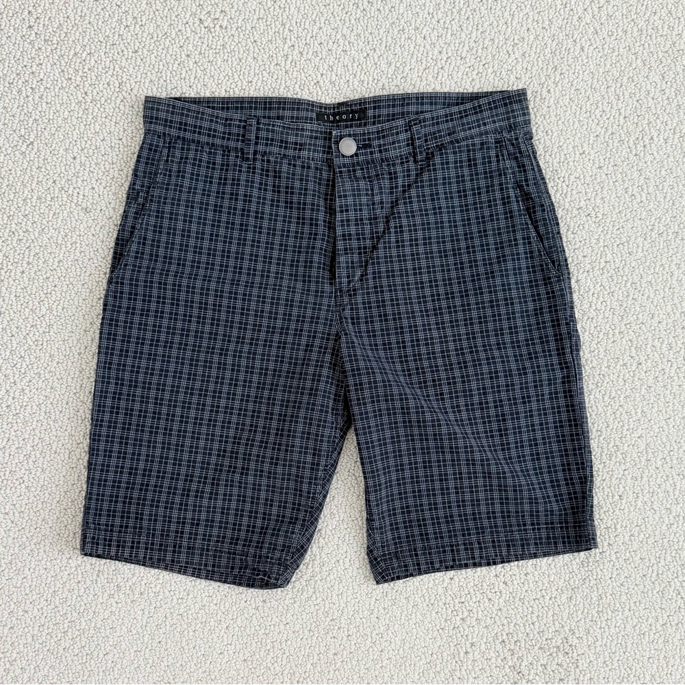 Theory Plaid Shorts